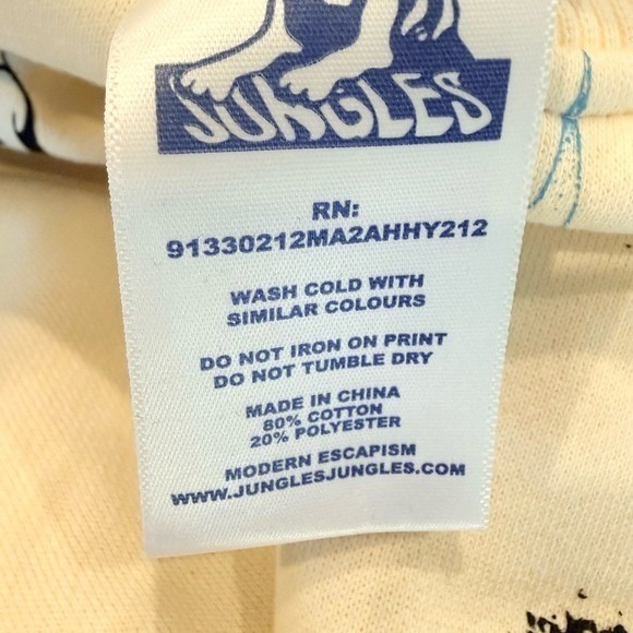 Jungles Jungles Graphic Test Print Crewneck Sweatshirt‎ Cream Medium Streetwear - Picture 8 of 8